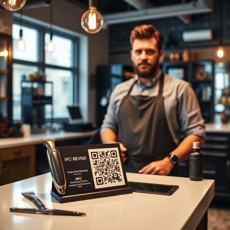 REVIEWU stand in use at barbershops