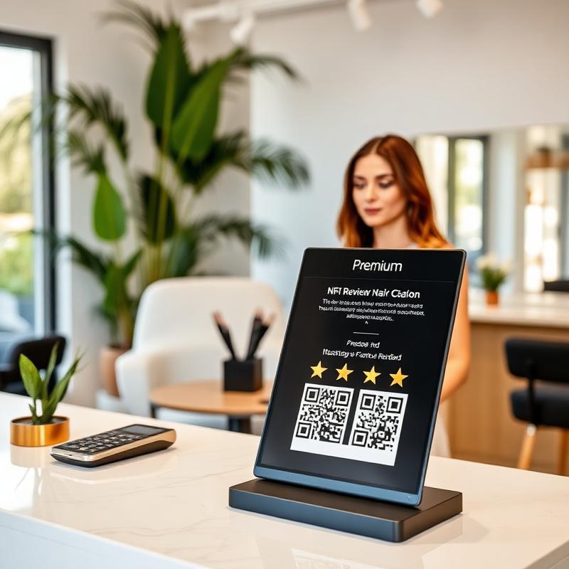 REVIEWU stand in use at salons